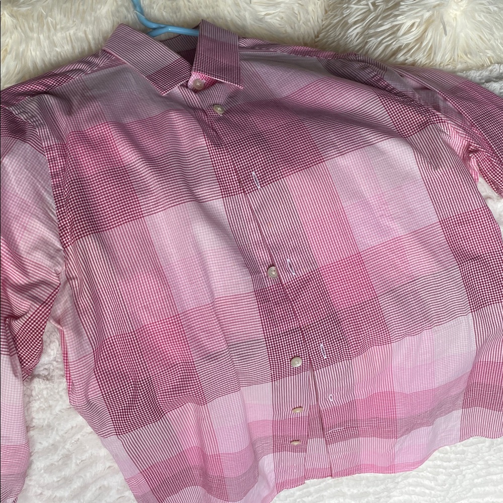 Express Pink and White Striped Men's Shirt - Picture 7 of 7